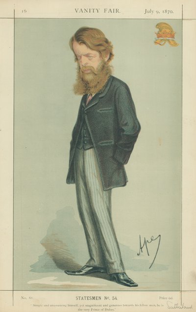 The Duke of Sutherland, Vanity Fair Cartoon by Carlo Pellegrini